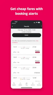 Rail Europe android App screenshot 2